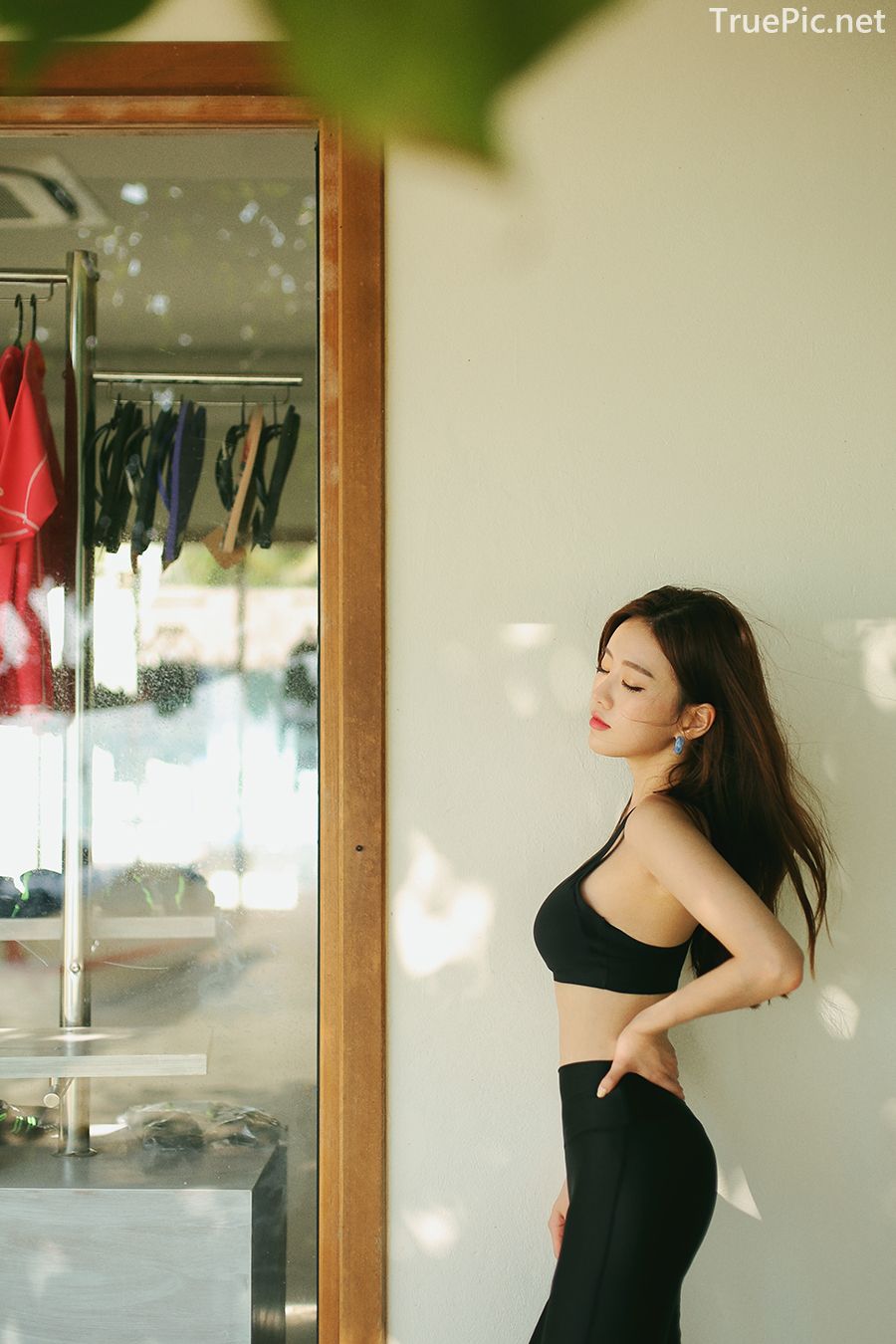 Korean model and fashion - Lee Hyunjung - Untied seamless bra top Fitness set - Picture 6
