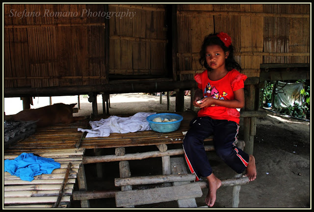 Little girl Orang Asli in her village. Kampung Yum, Pos Yum. Sungai Siput, Perak, 2019
