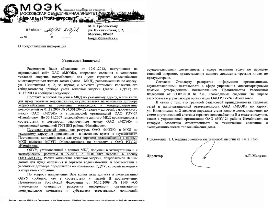 пристань: расценки на горячую воду и отопление оао моэк