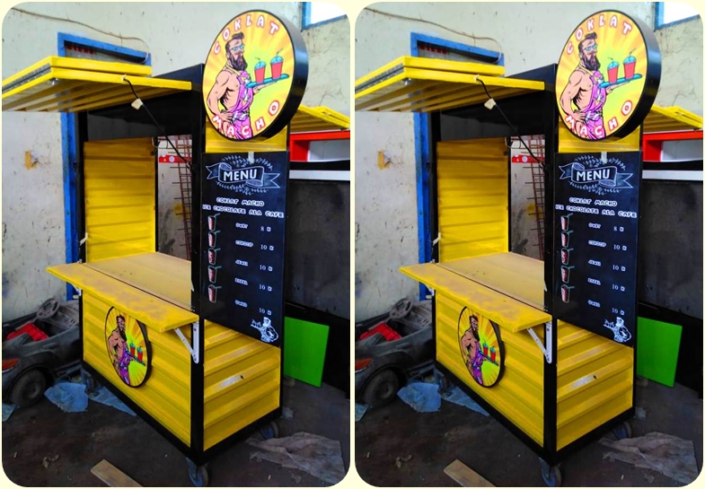 Booth Container  Gerobak bahan container  Gerobak minuman bahan