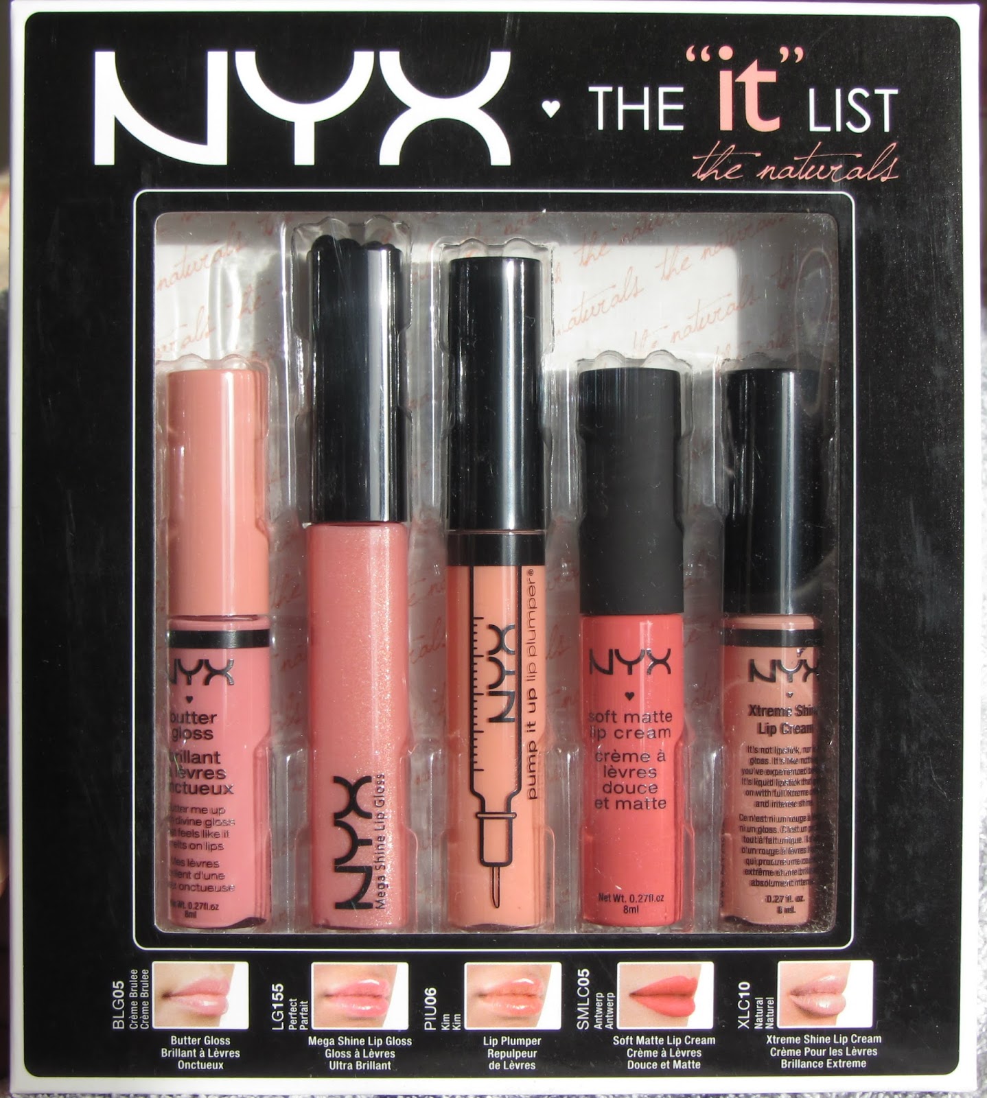 *Nina's Bargain Beauty* NYX The "IT" List Natural Lip Gloss Set )