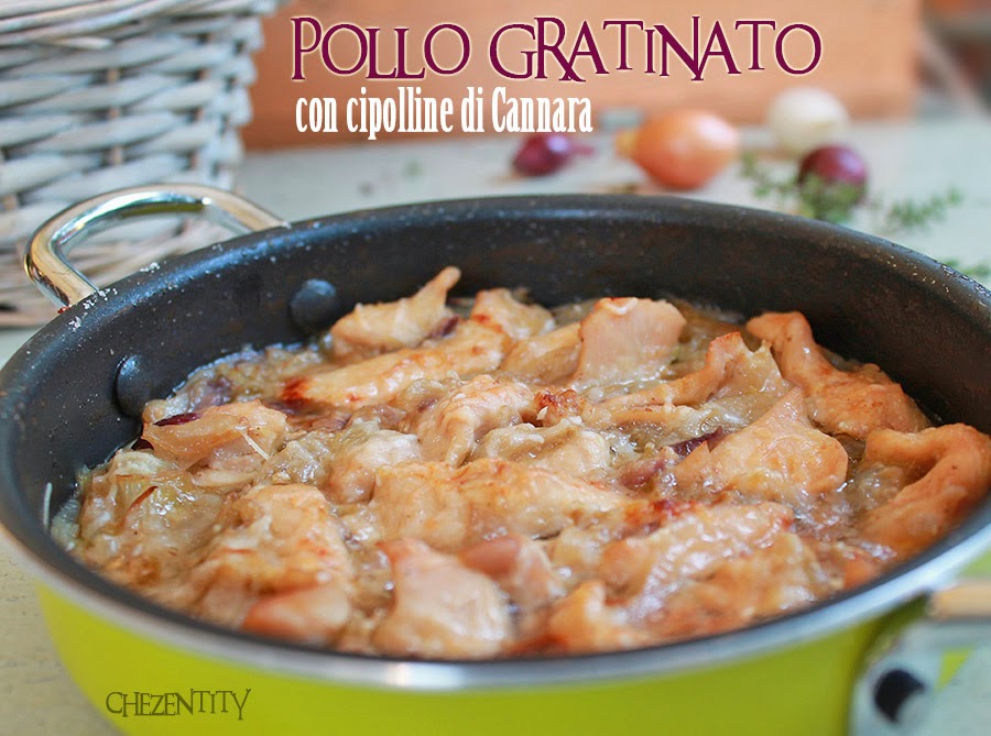 pollo alle cipolle di cannara gratinato. ricetta light