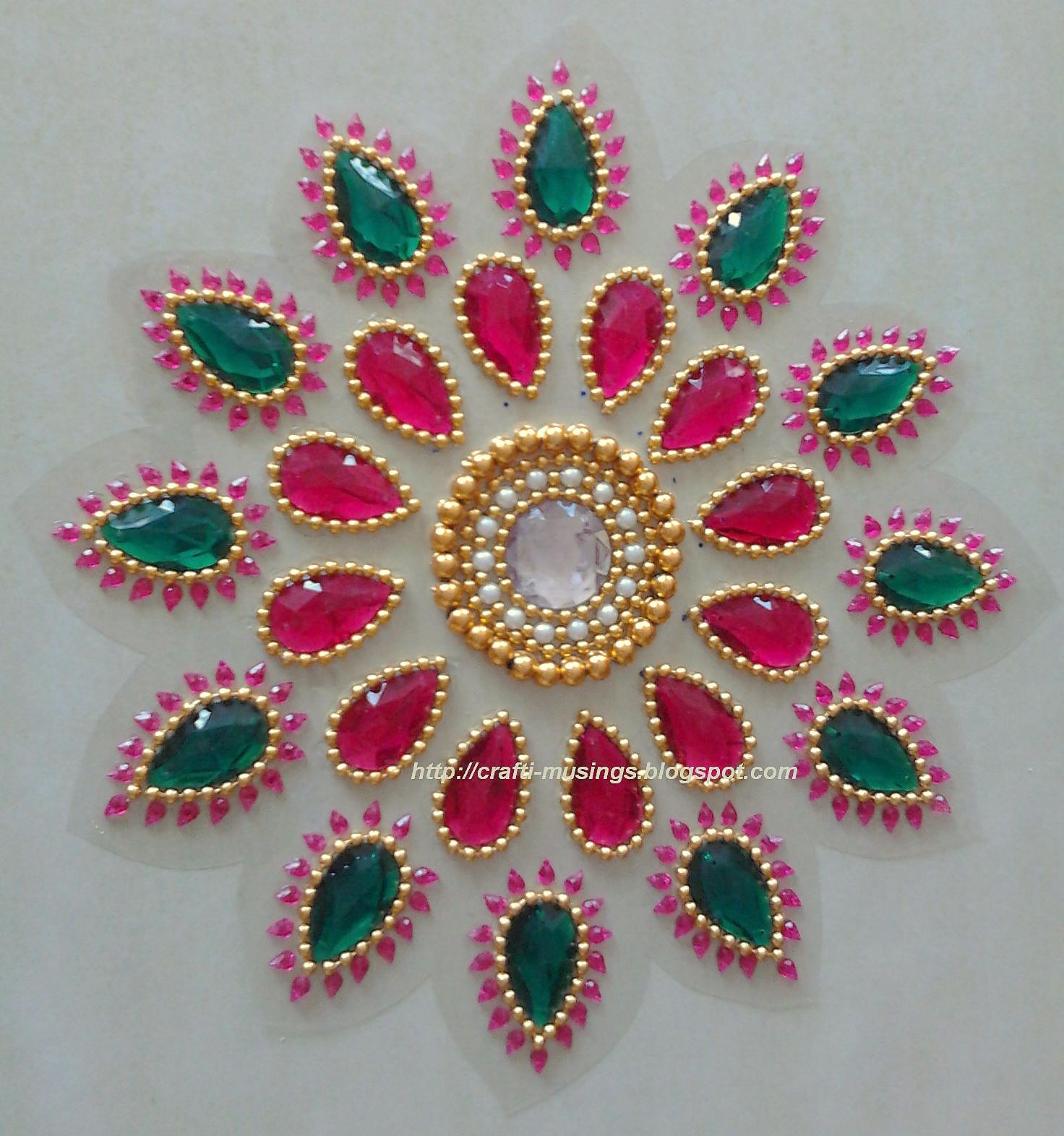 Crafti musings.. Sparkling Kundan Rangoli 1