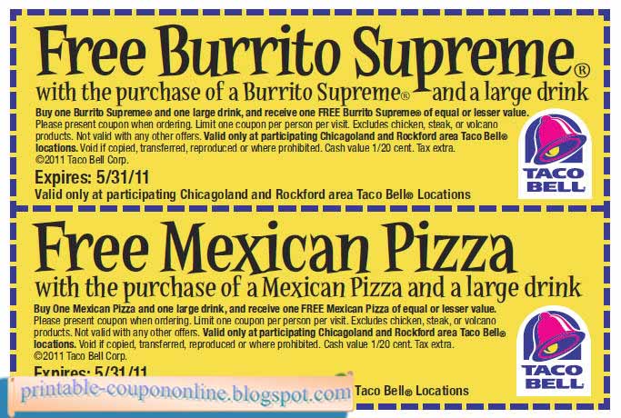 Printable Coupons 2021: Taco Bell Coupons Printable Coupons 2021: Taco Bell Coupons