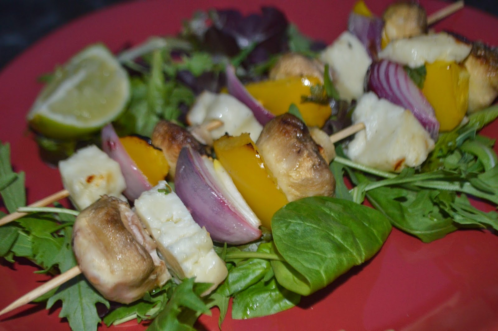, Summer Outdoor Eating:  Halloumi Kebabs (Just Add Mushrooms)