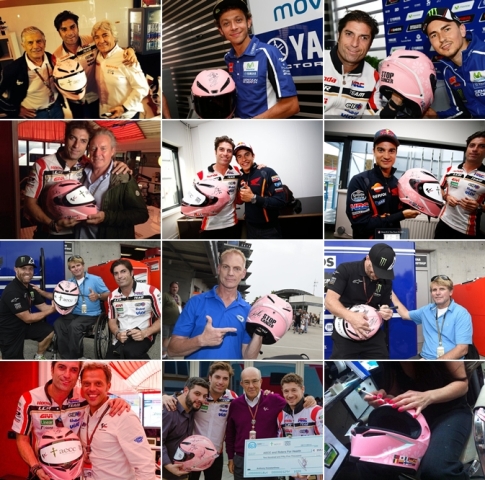 Oscar Haro dan seluruh pembalap yang menandatangani helm AGV Stop Cancer