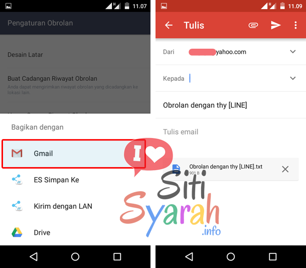 cara backup chat line android