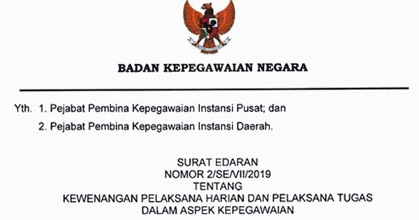 Inilah Surat Edaran Bkn Nomor 2 Se Vii 2019 Benang Merah News