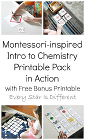 Montessori-inspired Intro to Chemistry Printable Pack in Action with Bonus Freebie