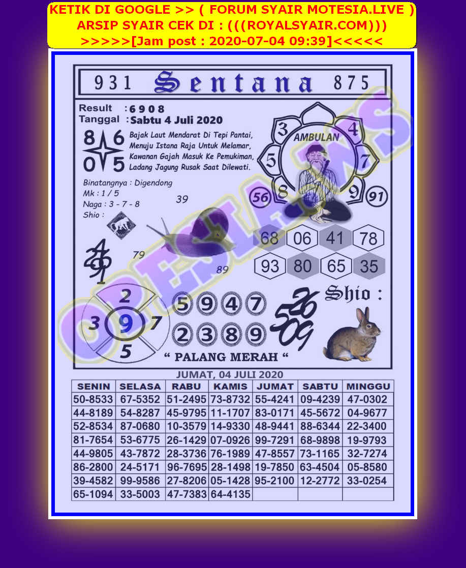 Syair Hk Hari Sabtu 4 Juli 2020 | Royal Syair