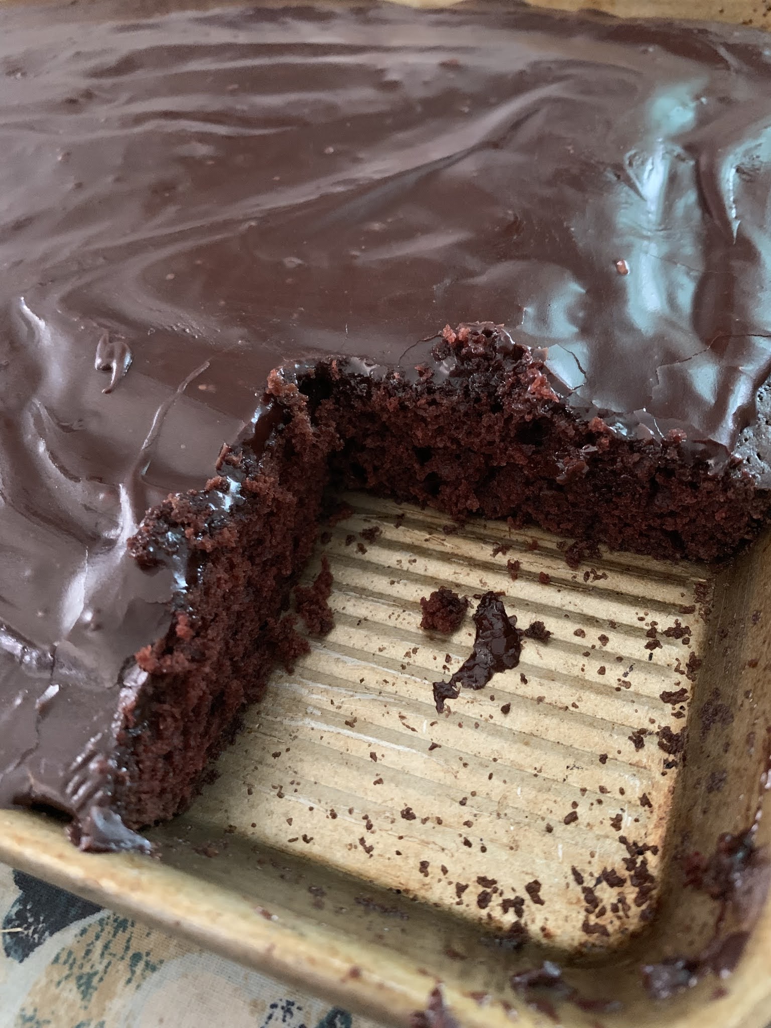 The Vegan Mouse Chocolate sheet cake with cocoa glaze.