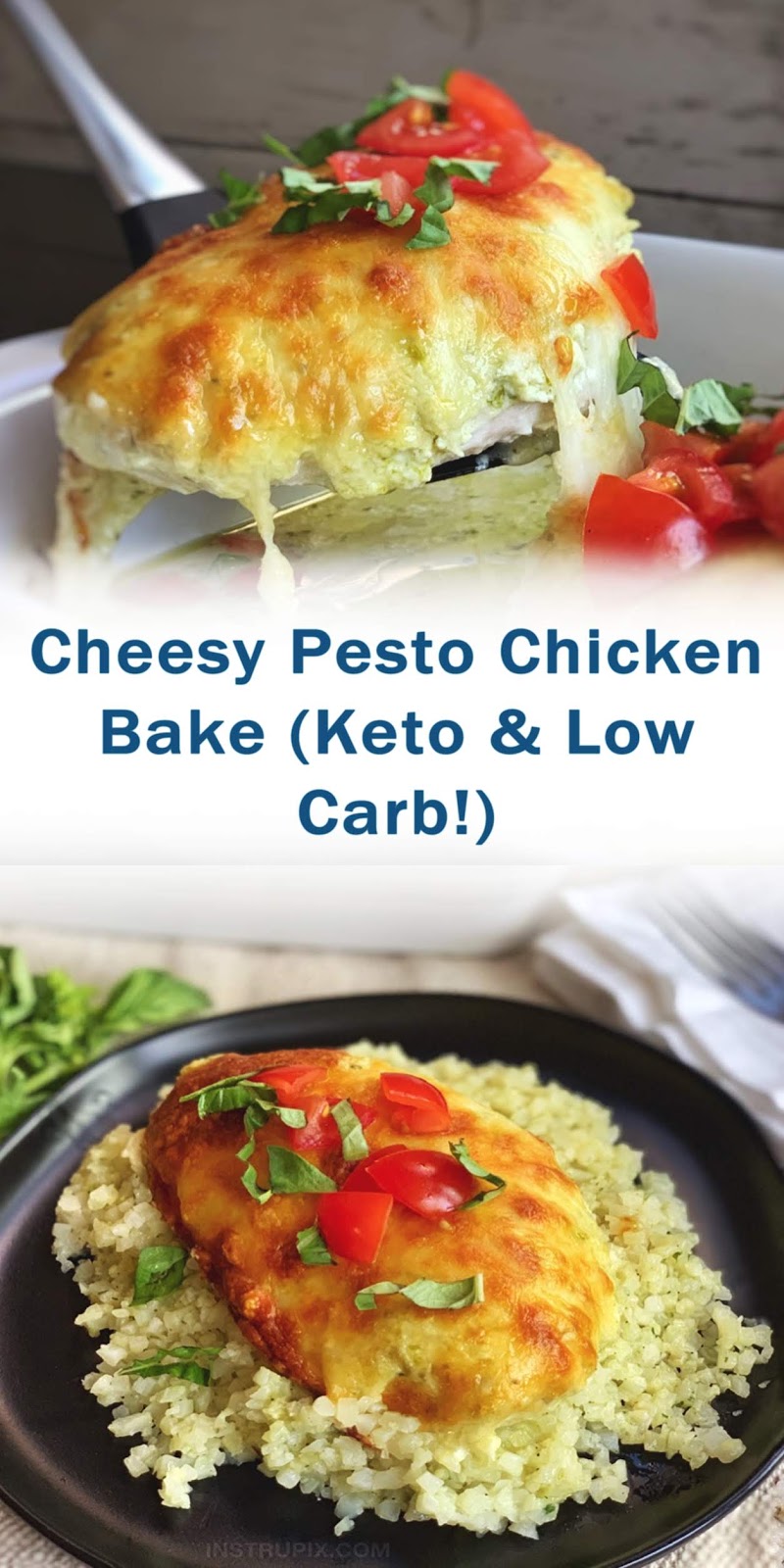 Cheesy Pesto Chicken Bake (Keto & Low Carb!)