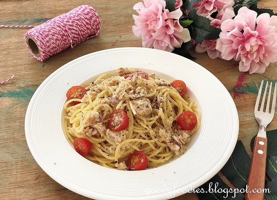GoodyFoodies Recipe Tuna Pasta with Cherry Tomatoes