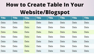 how to create table in your website easily