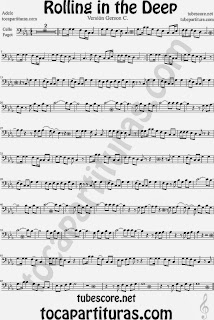 Rolling In The Deep Partitura de Chelo y Fagot Sheet Music for Cello and Bassoon