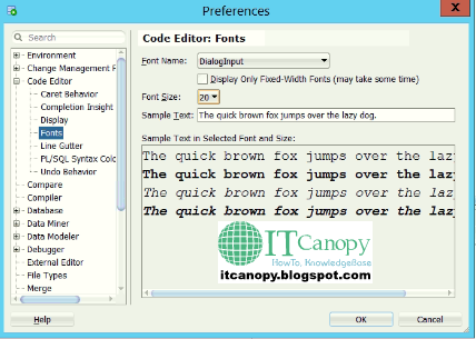 How to increse font size in Oracle SQL Developer
