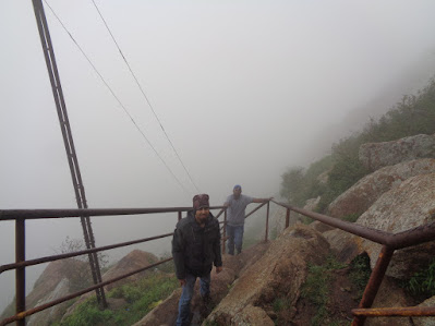 The second stretch proved to be tricky as we ascended the steep face on slippery steps at shivagange trek