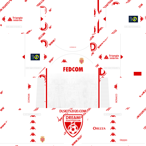 AS Monaco FC Kits 2020-2021 kappa For Kits Dream League Soccer 2019
