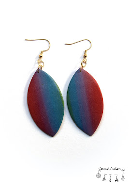 Boucles d'oreilles pâte polymère dégradé multicolore Stenna