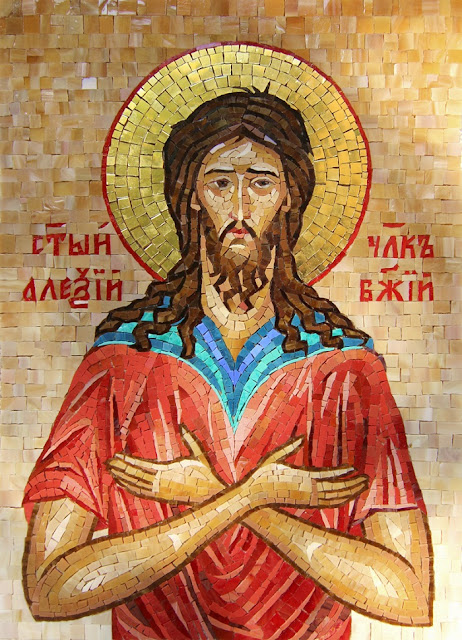 Икона из мозаики Божий человек Алексий