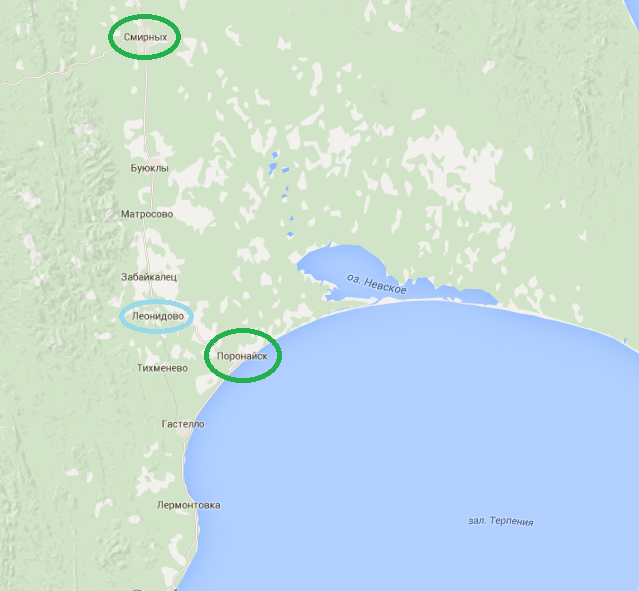 расстояние смирных. сахалинская область на карте. сахалин леонидово на карте. карта острова сахалин подробная. расстояние смирных.