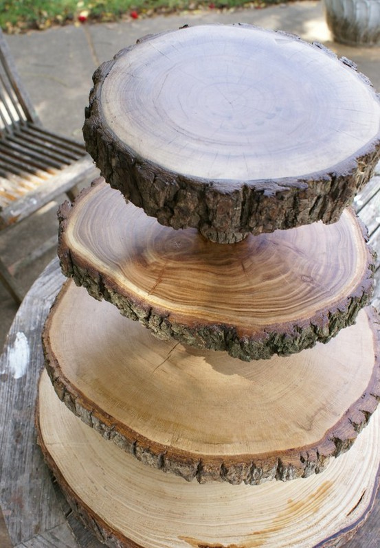 Log Tiered Cake Stand Log Tiered Cake Stand