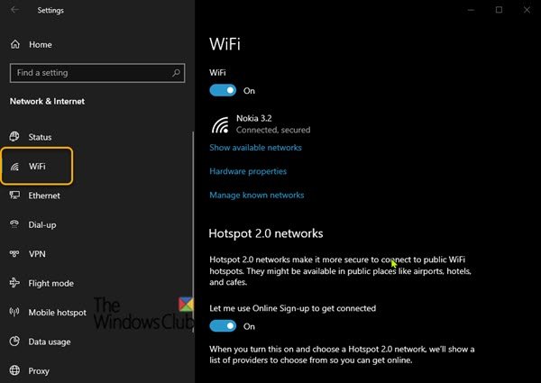 Falta la configuración de Wi-Fi en Windows 10 o Surface