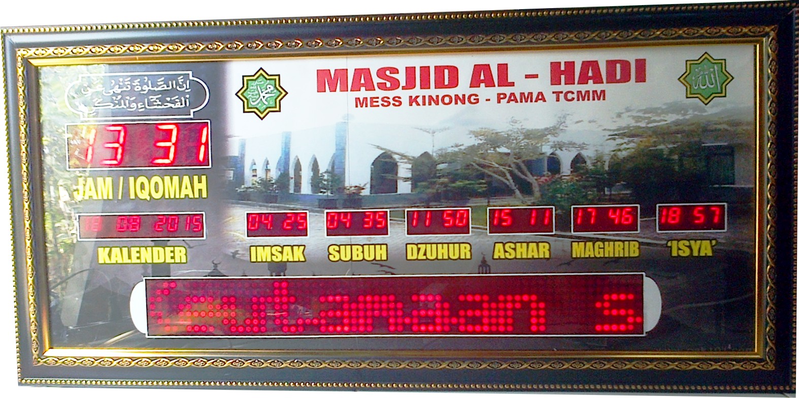 Pusat Produksi Jam Jadwal Sholat Digital Running text