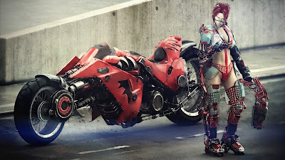 Graphic Girl With Awesome Bike Desktop HD wallpapers