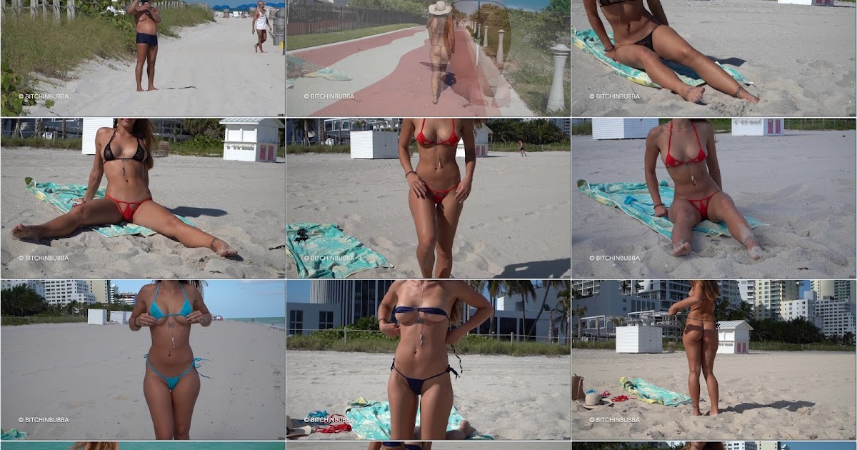 Micro Bikini Try On Haul On A PUBLIC Beach! 