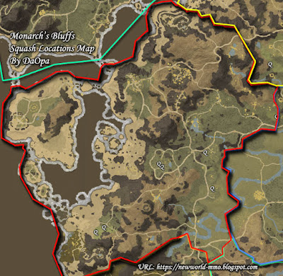 Monarch's Bluffs squash locations map
