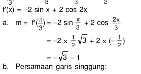 Diketahui Fungsi Trigonometri F X 2 Cos X Sin 2x Tentukan Mas Dayat