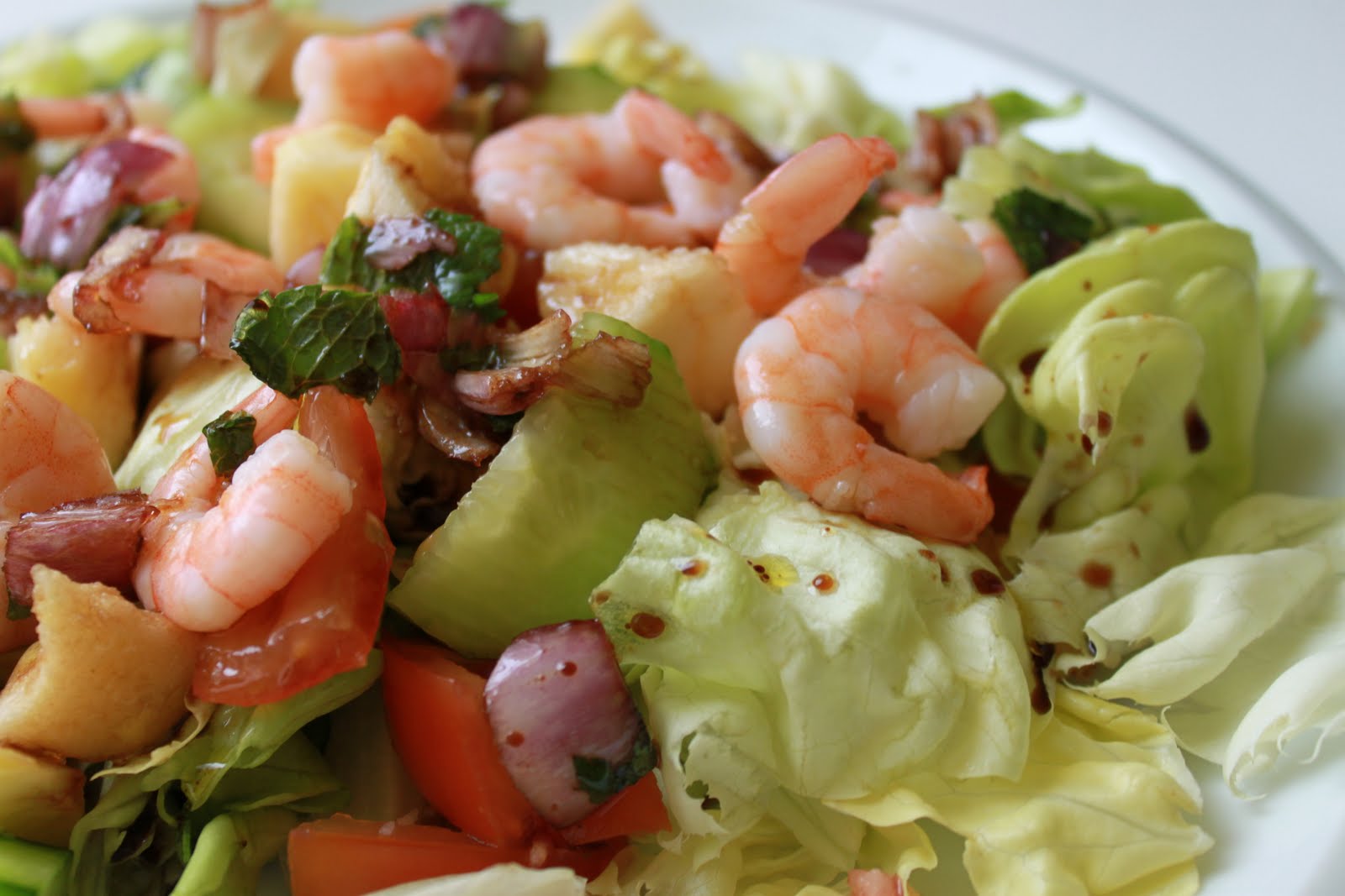 Bibidi Bobidi : Salade crevette, pomme et menthe