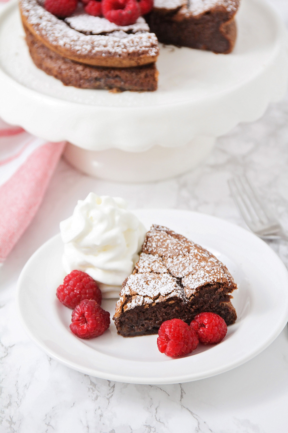 This luscious and decadent flourless chocolate cake is as simple as it is delicious!