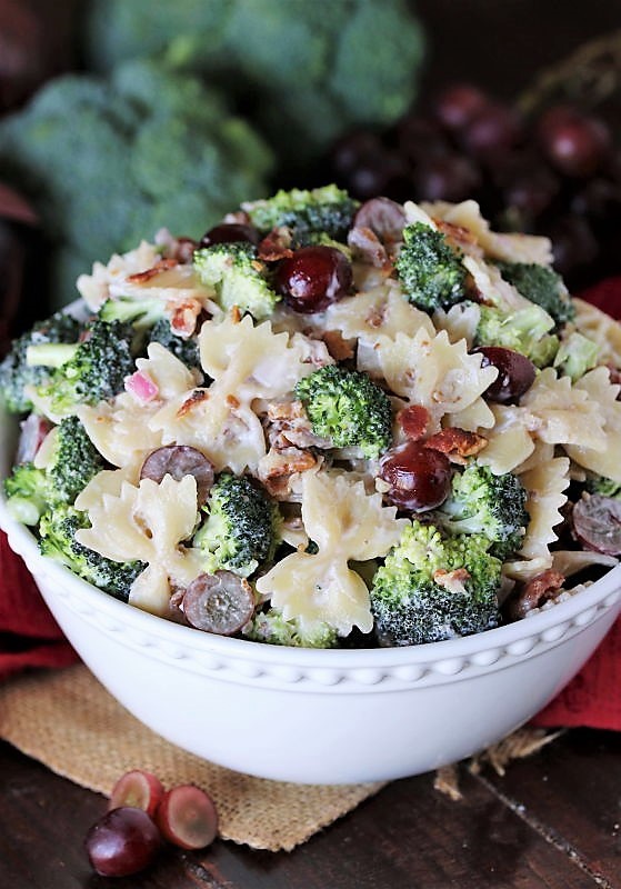 Broccoli Pasta Salad with Grapes The Kitchen is My Playground