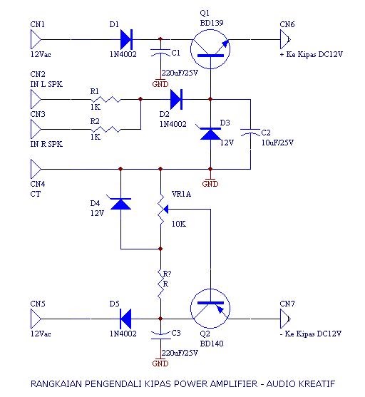 Ide Skema Rangkaian Kipas Angin Untuk Power Amplifier Kipas Angin