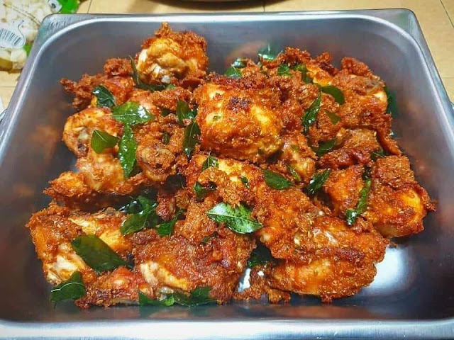 Resepi Ayam Goreng Berempah Nasi Kerabu