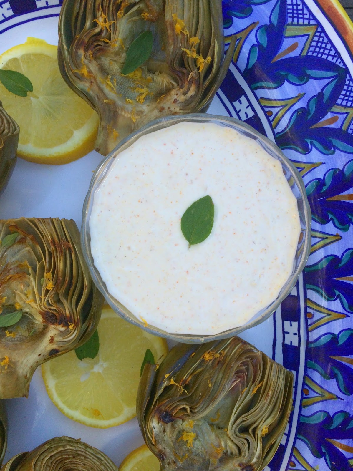 Jac o' lyn Murphy Grilled Artichokes with Lemon Curry Aioli