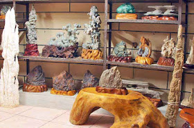 stone carvings, stalagmite, shelves