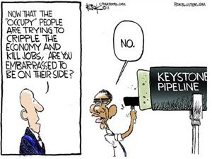 Barack Obama, Destroying Jobs, Keystone Ppeline, Occupy Movement