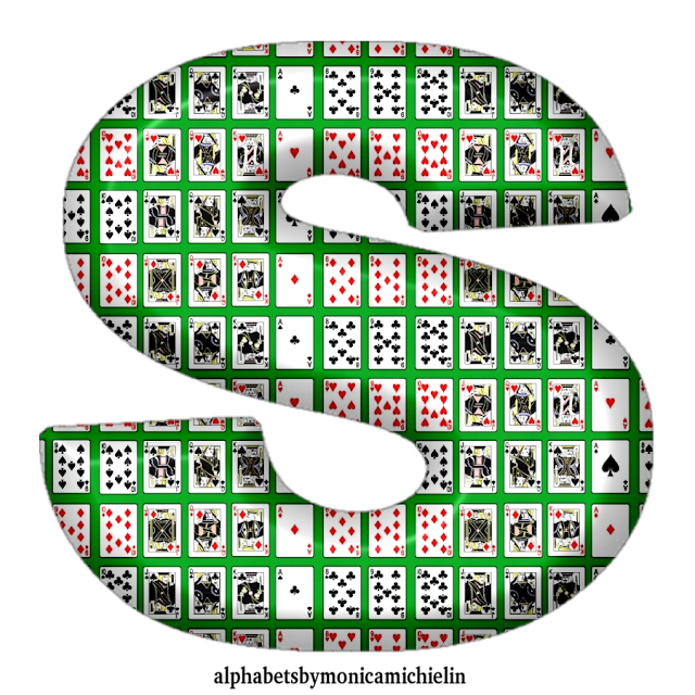 M. Michielin Alphabets: GREEN SUIT PLAYING CARDS ALPHABET, NUMBERS ...