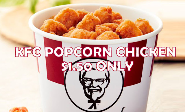 KFC Popcorn chicken going for $1.50 (66.6% off) with Paylah