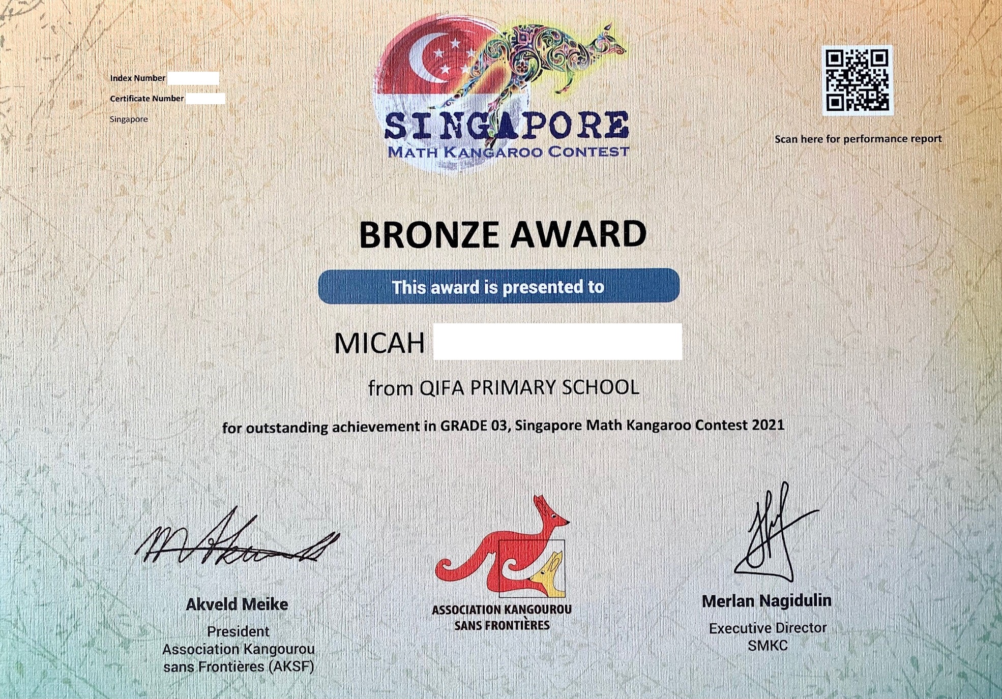 Singapore Math Kangaroo Contest (SMKC) 2021 Primary 3