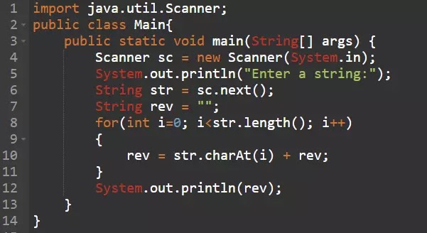 Write a program to reverse a string