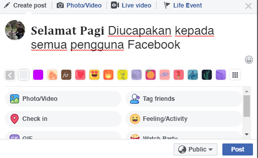 Cara Update Tulisan Bold Di Status Facebook