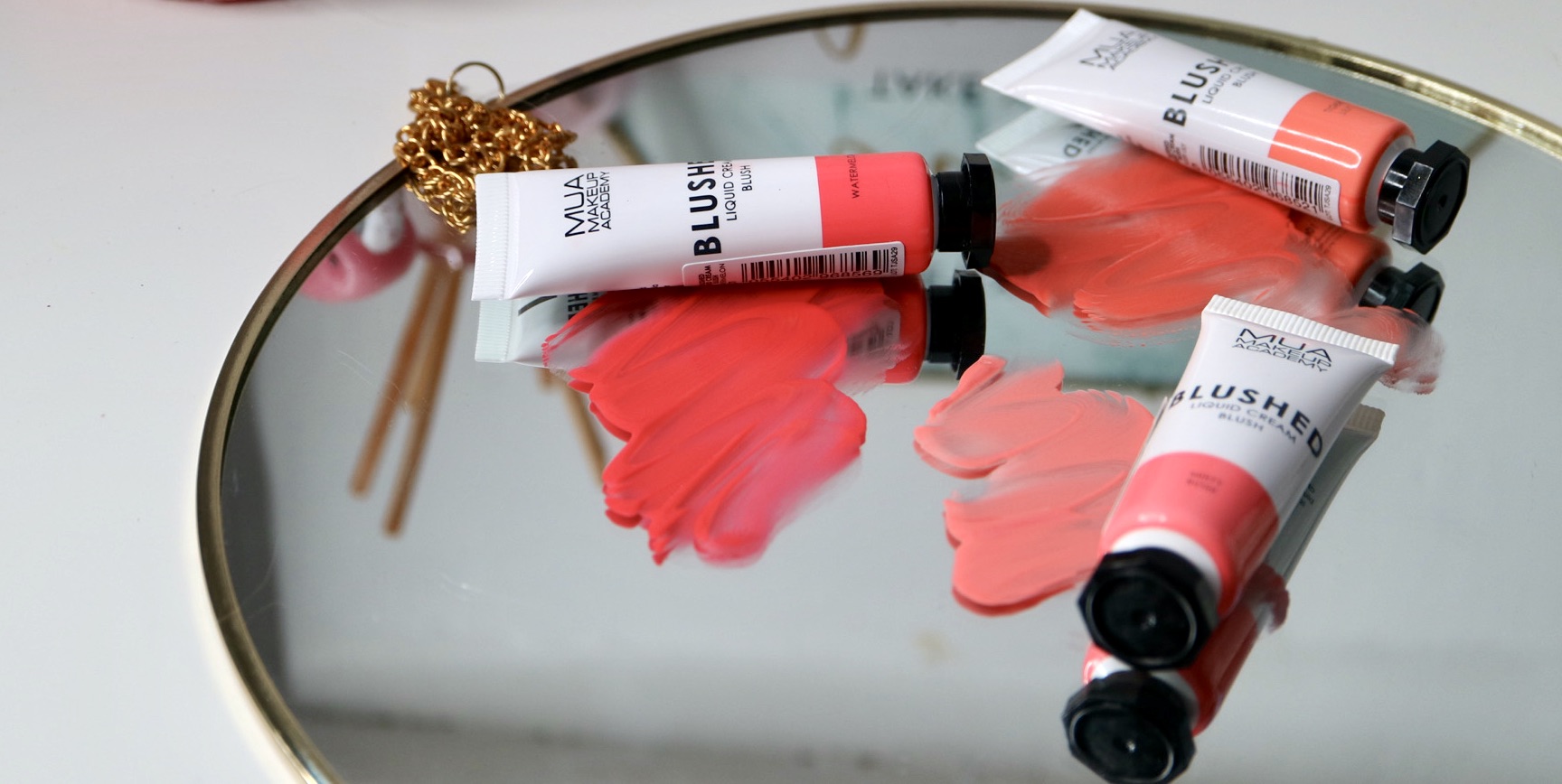 3 small tubes of cream blush by MUA Makeup Academy with texture