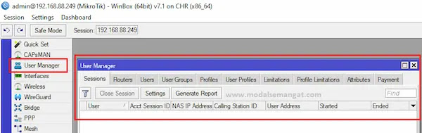 Usermanager Mikrotik versi 7 Usermanager Mikrotik versi 7