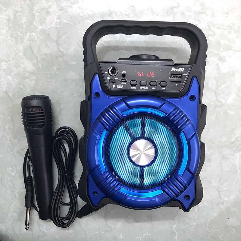 Loa bluetooth karaoke P668, P669 siêu hay đẹp, tặng kèm micro có dây rời 4 loa bluetooth karaoke p668 p669 sieu hay dep tang kem micro co day roi 4
