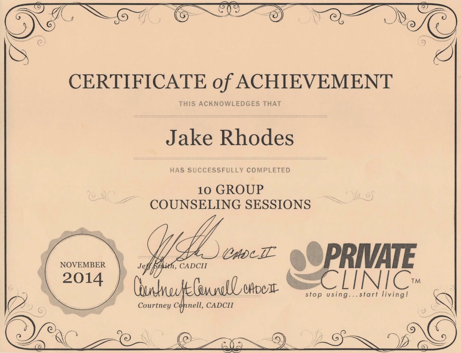 jakes recovery certificate of achievement what is a certificate of achievement