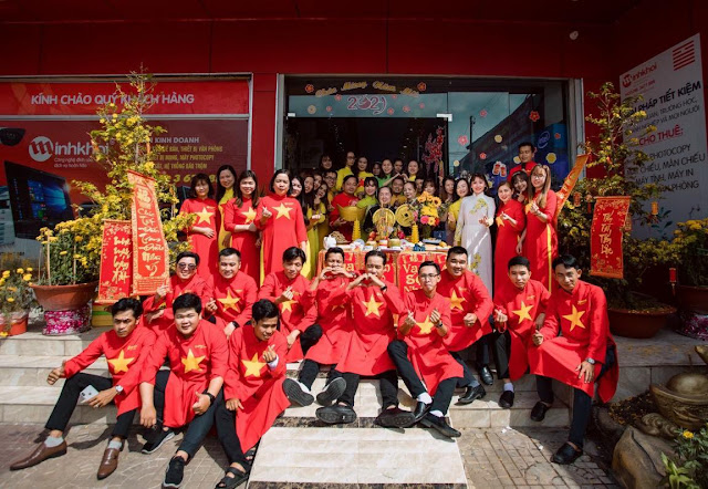Áo dài cờ đỏ sao vàng đồng phục Tuyên Quang